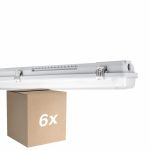 Fordelspakning 6x Ledvance LED Fuktighetstett Armatur MT Gen 3 IP65 | Egnet for 2x120cm LED Lysrør