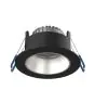 Noxion LED Spot Ares Dyp ring Svart 6W 540lm 927-940 3CCT - med Inner Sirkel Sølv | Utskjæring 68mm